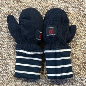 Polarn O. Pyret Striped Navy Mittens for Kids